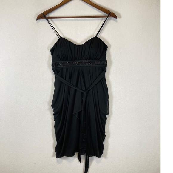 Sweet Storm Dresses & Skirts - Cocktail Sweet Storm Women M Black Beaded Empire Waist Chiffon Dress 26579